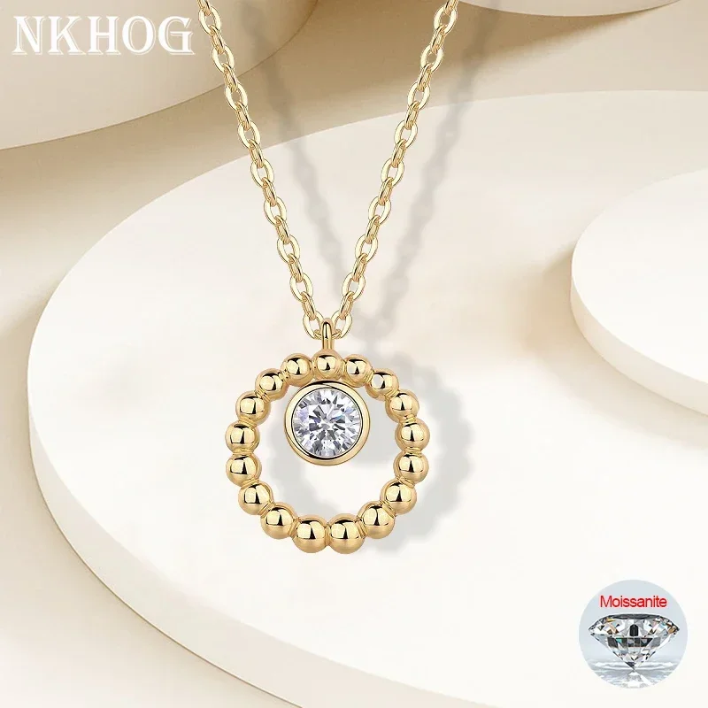 NKHOG 5mm Moissanite Necklace S925 Silver 18K Gold Plated Bead Circle Pendants D Color Diamond Women Gifts Fine Jewelry with GRA
NKHOG 5mm Moissanite Necklace S925 Silver 18K Gold Plated Bead Circle Pendants D Color Diamond Women Gifts Fine Jewelry with GRA
