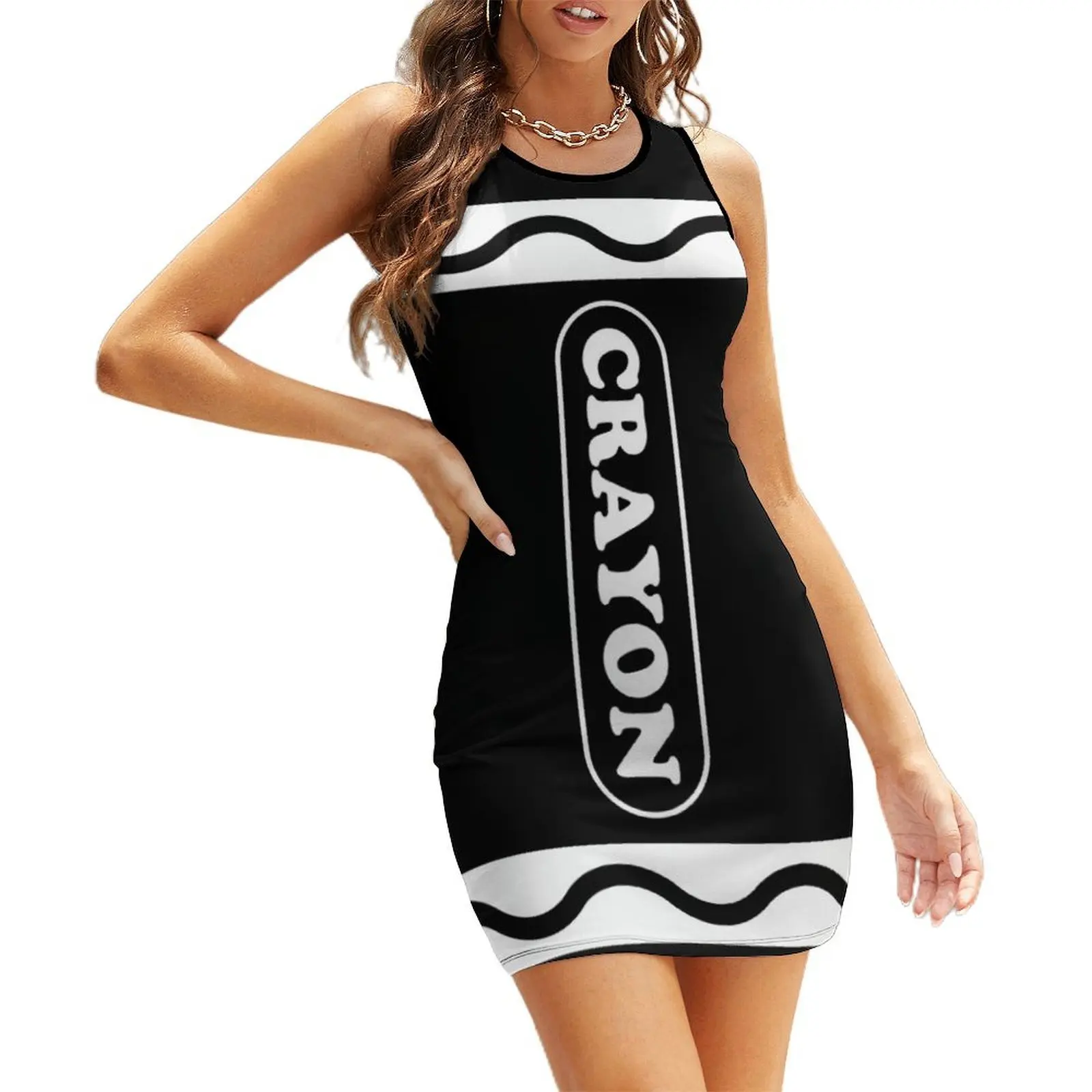 Black Crayon Costume Sleeveless Sundress evening dresses ladies Women's evening dress sexy dress
Black Crayon Costume Sleeveless Sundress evening dresses ladies Women's evening dress sexy dress