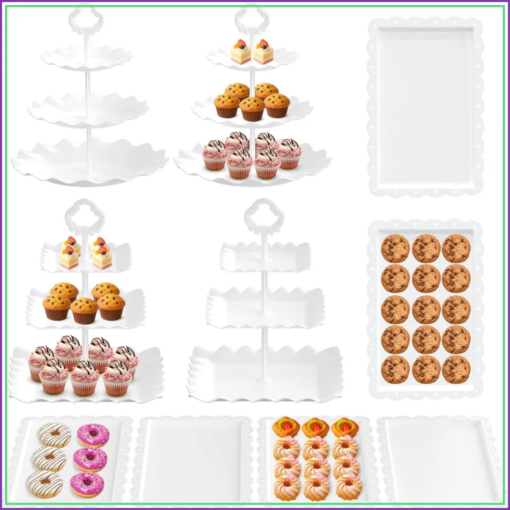 3 Tier Cupcake Stand Set for Party, Dessert Display Trays for Weddings, Showers, Birthdays
3 Tier Cupcake Stand Set for Party, Dessert Display Trays for Weddings, Showers, Birthdays