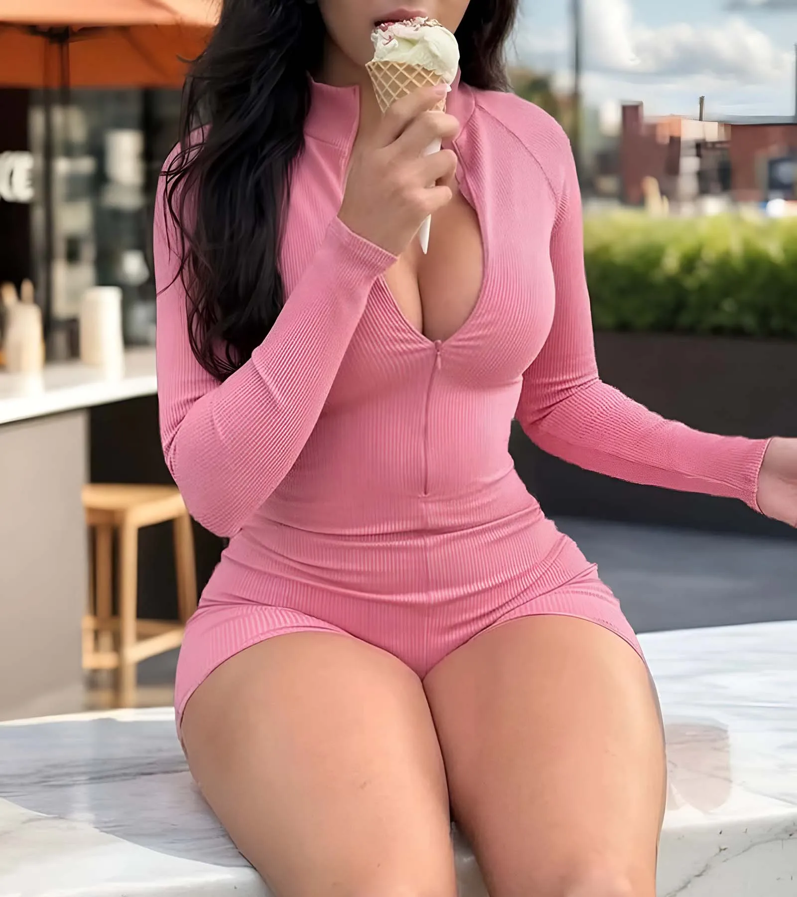 Spring and Autumn New Fashion Solid Color Women's Sexy Slim Fit Versatile Long Sleeve Short Knitted Zipper Sports Fitness Jumpsuit
Spring and Autumn New Fashion Solid Color Women's Sexy Slim Fit Versatile Long Sleeve Short Knitted Zipper Sports Fitness Jumpsuit