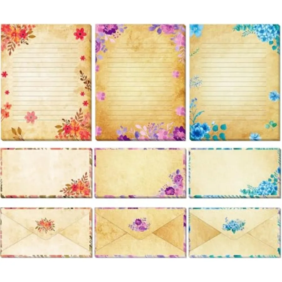 Vintage Stationary Paper and Envelopes Set Vintage Floral Stationery Paper Set with Lined Letter Writing Paper 48 Sheets + 24 E
Vintage Stationary Paper and Envelopes Set Vintage Floral Stationery Paper Set with Lined Letter Writing Paper 48 Sheets + 24 E
