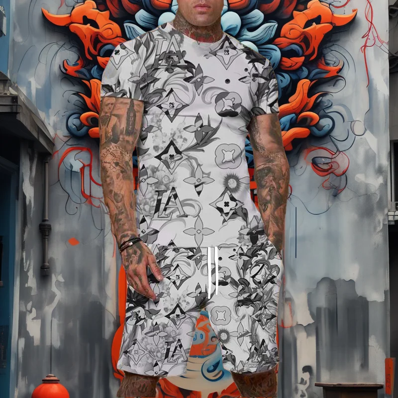 2025 Summer New Big-name Hot-selling Trend Men's Short-sleeved Shorts Suit Personalized Street Style Sports Fashion Casual Suit
2025 Summer New Big-name Hot-selling Trend Men's Short-sleeved Shorts Suit Personalized Street Style Sports Fashion Casual Suit