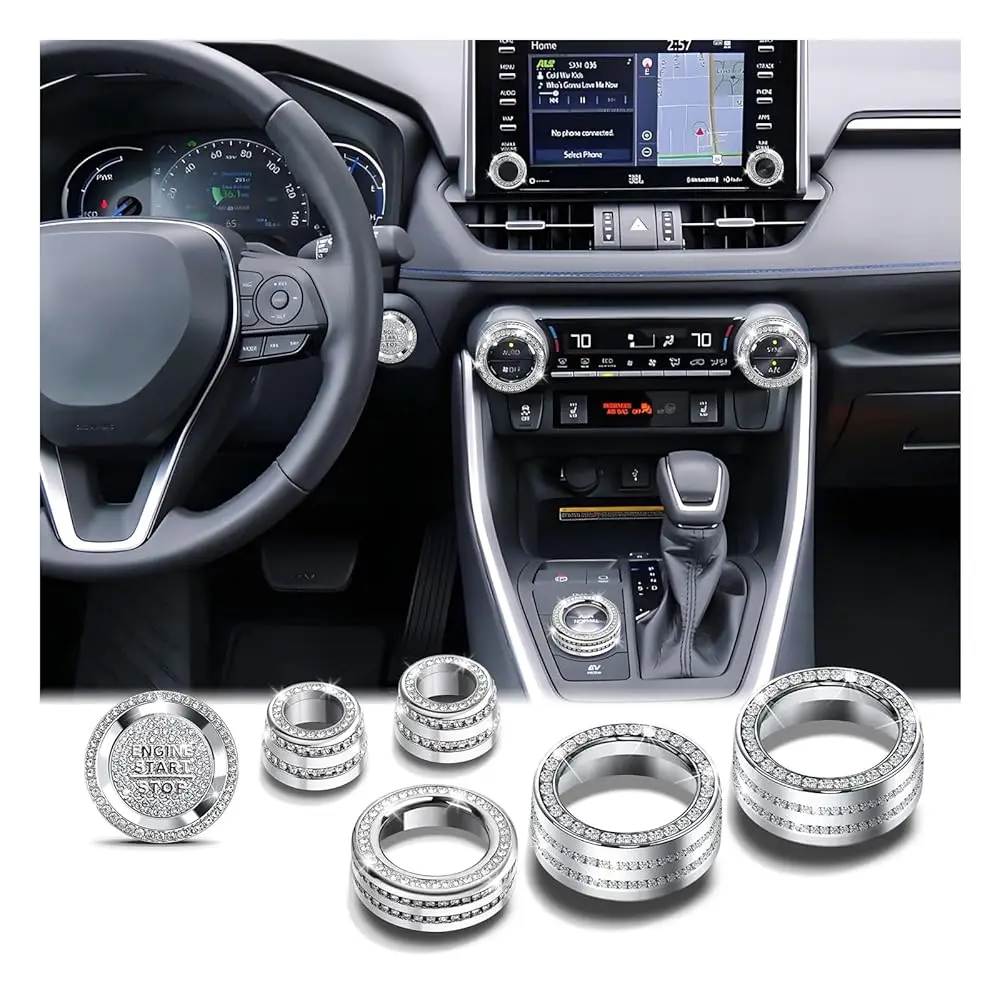 for Toyota RAV4 Hybrid/Plug-in Hybrid Accessories 2019 2020 2021 2022 2023 2024 2025, 7-Piece Aluminum Alloy Knob Cover Trim
for Toyota RAV4 Hybrid/Plug-in Hybrid Accessories 2019 2020 2021 2022 2023 2024 2025, 7-Piece Aluminum Alloy Knob Cover Trim