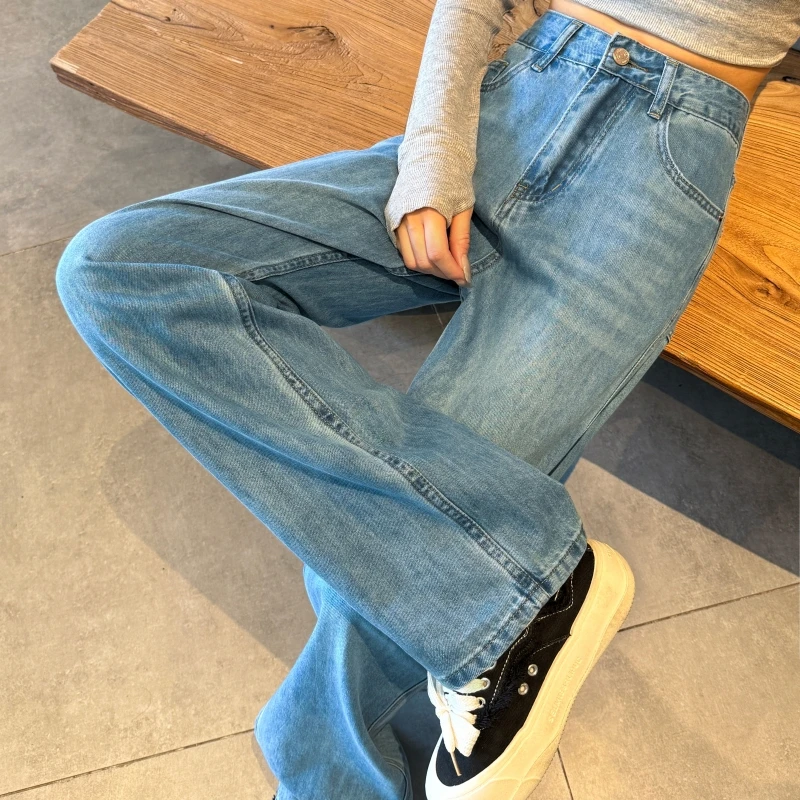 Summer Lightweight Jeans Women's Straight High Waisted Wide Leg Pants Quality Lyocell Cotton Casual Denim Thin Pants Girls Pants
Summer Lightweight Jeans Women's Straight High Waisted Wide Leg Pants Quality Lyocell Cotton Casual Denim Thin Pants Girls Pants