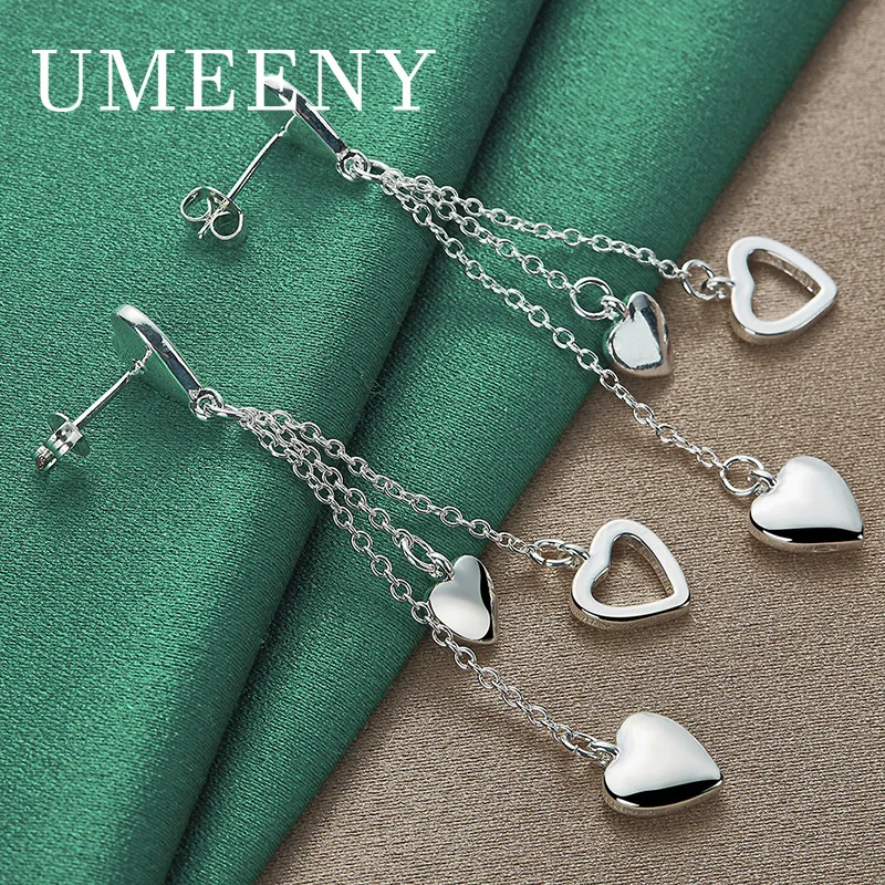 925 Sterling Silver Exquisite Tassel Heart Shaped Pendant Earrings for Women Luxury Party Gift Wedding Jewelry
925 Sterling Silver Exquisite Tassel Heart Shaped Pendant Earrings for Women Luxury Party Gift Wedding Jewelry