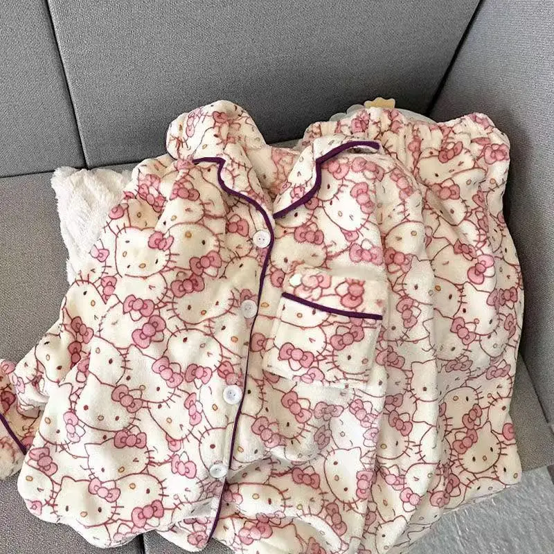 Anime Women 2Pcs Plush Pajamas Set Hello Kitty Sanrioed Cartoon Coral Velvet Homewear Kawaii Autumn Homewear Thicken Girls Cute
Anime Women 2Pcs Plush Pajamas Set Hello Kitty Sanrioed Cartoon Coral Velvet Homewear Kawaii Autumn Homewear Thicken Girls Cute
