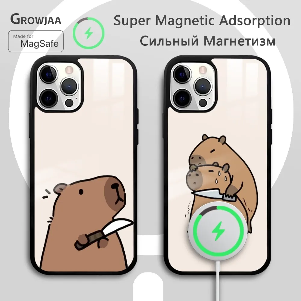 Cartoon Animal Capybara Magsafe Phone Case For iPhone 15 14 13 12 11 Pro Max Plus Mini Mirror Wireless Magnetic Funda Anti Drop
Cartoon Animal Capybara Magsafe Phone Case For iPhone 15 14 13 12 11 Pro Max Plus Mini Mirror Wireless Magnetic Funda Anti Drop