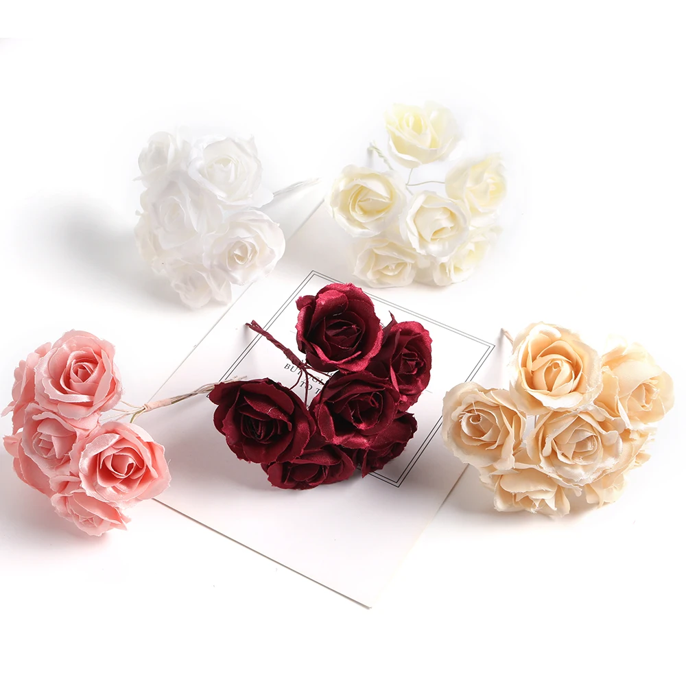 6pcs Silk Rose Artificial Flower Bouquet Wedding Party Decoration DIY Handmade Wreath Gift Scrapbooking Craft Fake Flowers
6pcs Silk Rose Artificial Flower Bouquet Wedding Party Decoration DIY Handmade Wreath Gift Scrapbooking Craft Fake Flowers