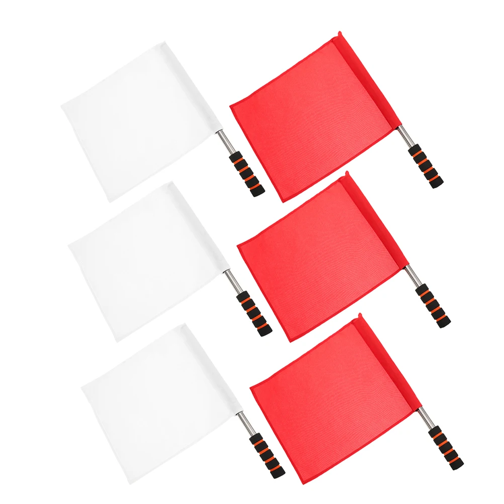6Pcs Referee Signal Flags Handheld High Visibility Red White Sponge Handle for Sports Training Football Athletics Competition
6Pcs Referee Signal Flags Handheld High Visibility Red White Sponge Handle for Sports Training Football Athletics Competition