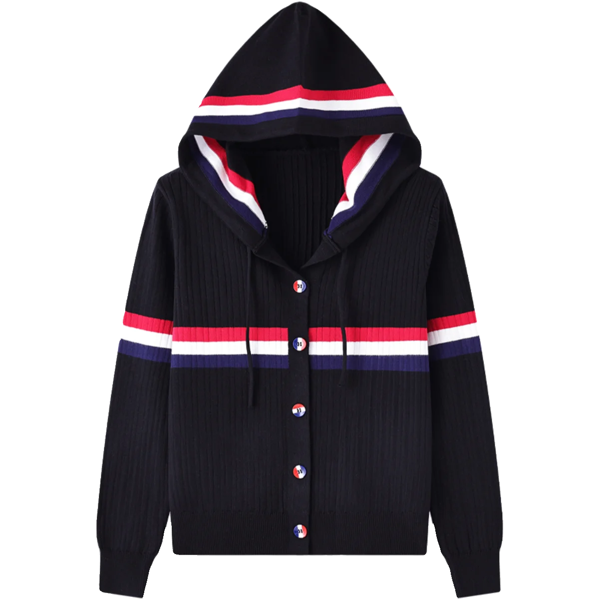 Women's Striped New Hooded Knitted Sweater Pit Strip Sweater Autumn/Winter New Long Sleeve Slim Fit Cardigan Top
Women's Striped New Hooded Knitted Sweater Pit Strip Sweater Autumn/Winter New Long Sleeve Slim Fit Cardigan Top