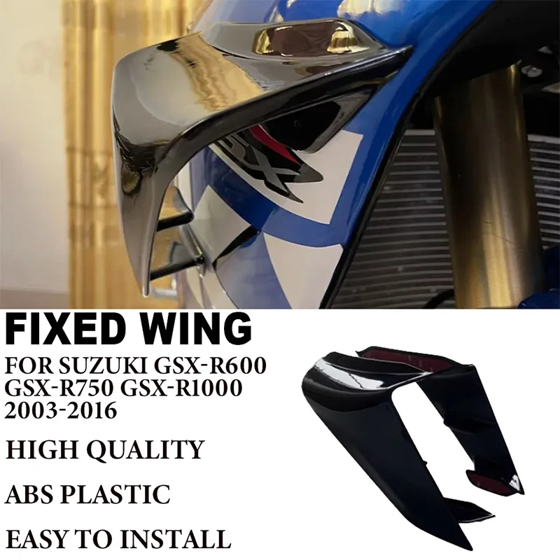 For Suzuki GSX-R600 GSXR600 GSX-R750 GSXR750 GSX-R1000 GSXR1000 2003-2016 Motorcycle Fixed Wing Spoiler Side Winglet Aileron
For Suzuki GSX-R600 GSXR600 GSX-R750 GSXR750 GSX-R1000 GSXR1000 2003-2016 Motorcycle Fixed Wing Spoiler Side Winglet Aileron