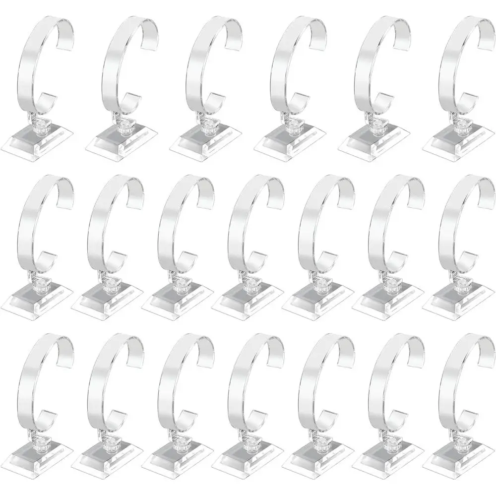 20-Pack Clear Plastic Watch Display Stands, Durable for Bracelet and Bangle Storage, Ideal for Jewelry Shops and Organizers
20-Pack Clear Plastic Watch Display Stands, Durable for Bracelet and Bangle Storage, Ideal for Jewelry Shops and Organizers