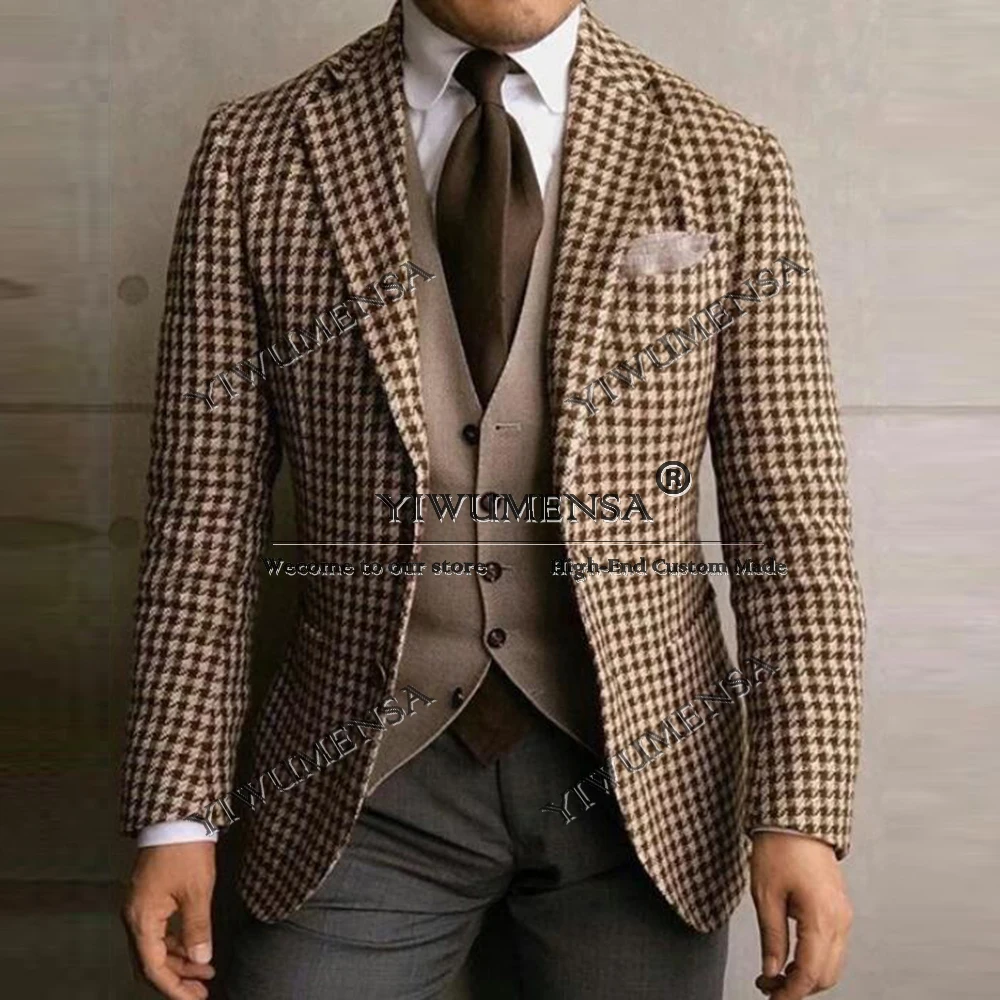Tweed Herringbone Suits Men Business Formal Outdoor Dresses Wear Men Customized Blazer Vest Pants 3 Pieces Groom Tuxedos 2025
Tweed Herringbone Suits Men Business Formal Outdoor Dresses Wear Men Customized Blazer Vest Pants 3 Pieces Groom Tuxedos 2025