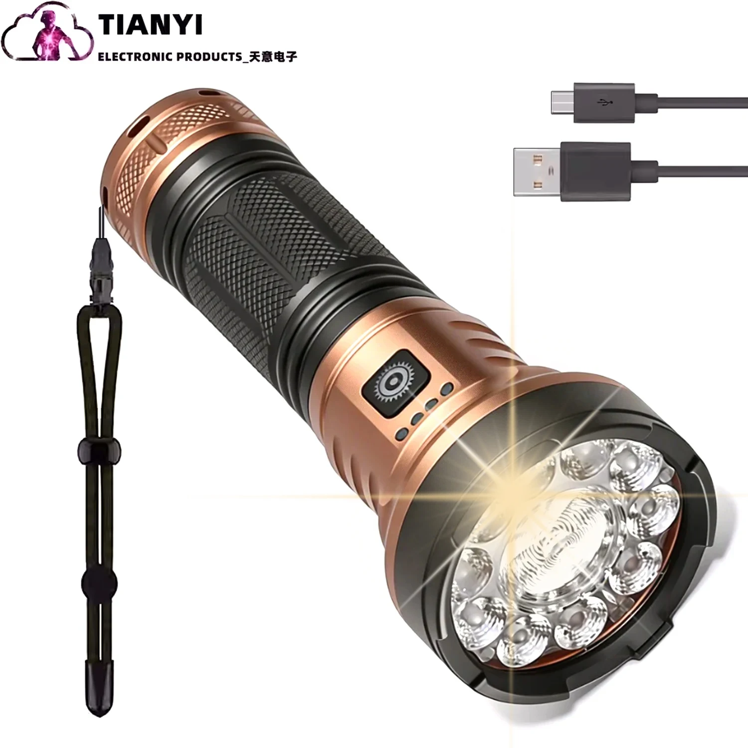 11 LED fixed-focus aluminum alloy flashlight, white light illumination, outdoor household rechargeable white laser strong light
11 LED fixed-focus aluminum alloy flashlight, white light illumination, outdoor household rechargeable white laser strong light