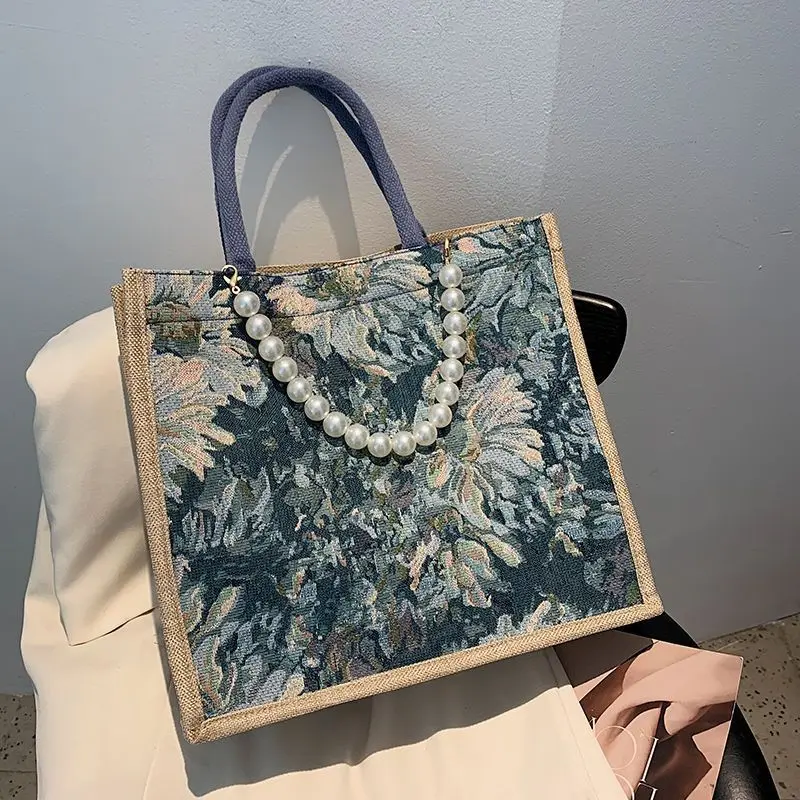 Роскошная холщовая сумка, большой вместительный рюкзак-тоут для женщин, джинсовые сумки, универсальные сумки на одно плечо, украшенные жемчужными бусинами
Роскошная холщовая сумка, большой вместительный рюкзак-тоут для женщин, джинсовые сумки, универсальные сумки на одно плечо, украшенные жемчужными бусинами