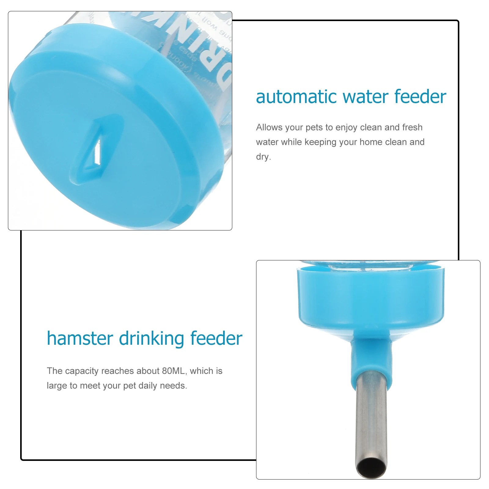2 Pcs Hamster Drinking Fountain Water Feeder Auto Pouring Design Leak-proof Pet Automatic Feeders/water Stainless Steel Bottle
2 Pcs Hamster Drinking Fountain Water Feeder Auto Pouring Design Leak-proof Pet Automatic Feeders/water Stainless Steel Bottle