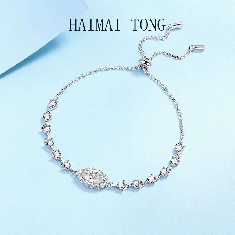 Designer Treasure Blue Horse Eye 1ct Moissanite Diamond Dcolor Platinum PT950 Bracelet for Women Stretch Adjustable Personality
Designer Treasure Blue Horse Eye 1ct Moissanite Diamond Dcolor Platinum PT950 Bracelet for Women Stretch Adjustable Personality