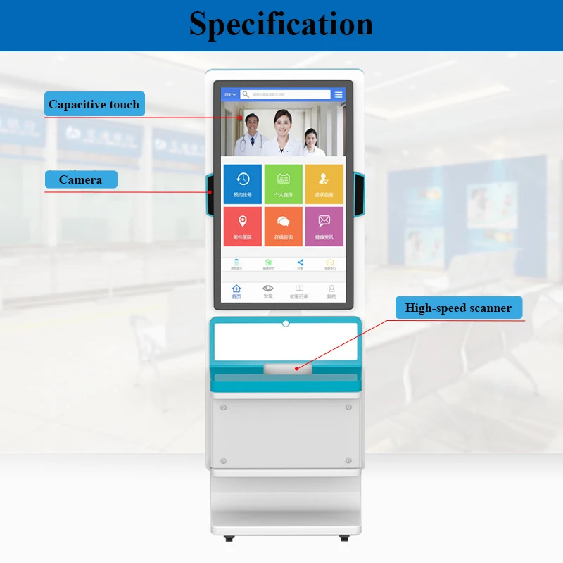 Indoor Information Payment Machine with Optional Barcode Reader SDK Function Self-Service Touch Screen Terminal Kiosk
Indoor Information Payment Machine with Optional Barcode Reader SDK Function Self-Service Touch Screen Terminal Kiosk