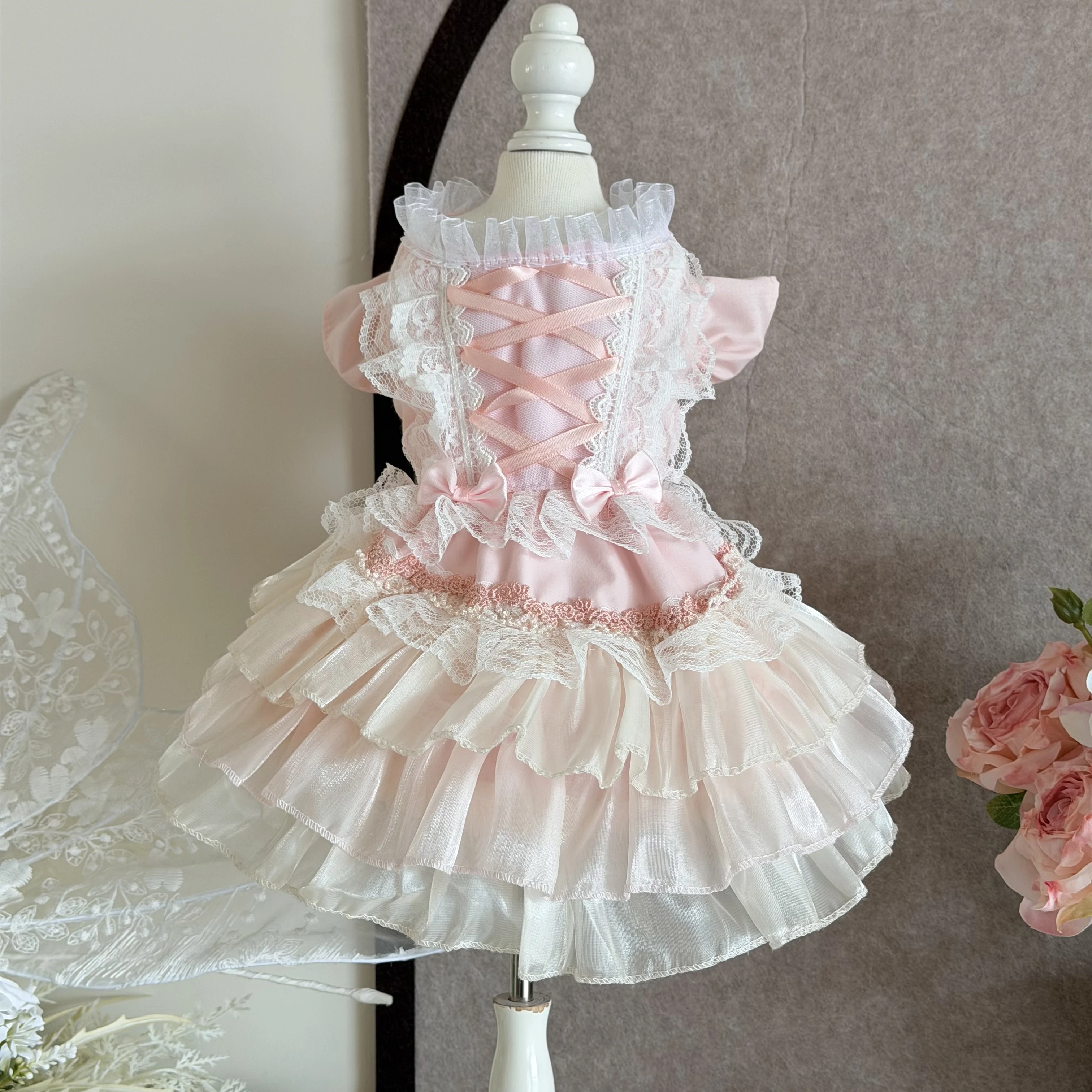 Korean Pink Lovely Pet Dog Clothes Simple Handmade Cotton Lace Party Princess Dresses for Small Medium Dog Poodle Puppy Overalls
Korean Pink Lovely Pet Dog Clothes Simple Handmade Cotton Lace Party Princess Dresses for Small Medium Dog Poodle Puppy Overalls