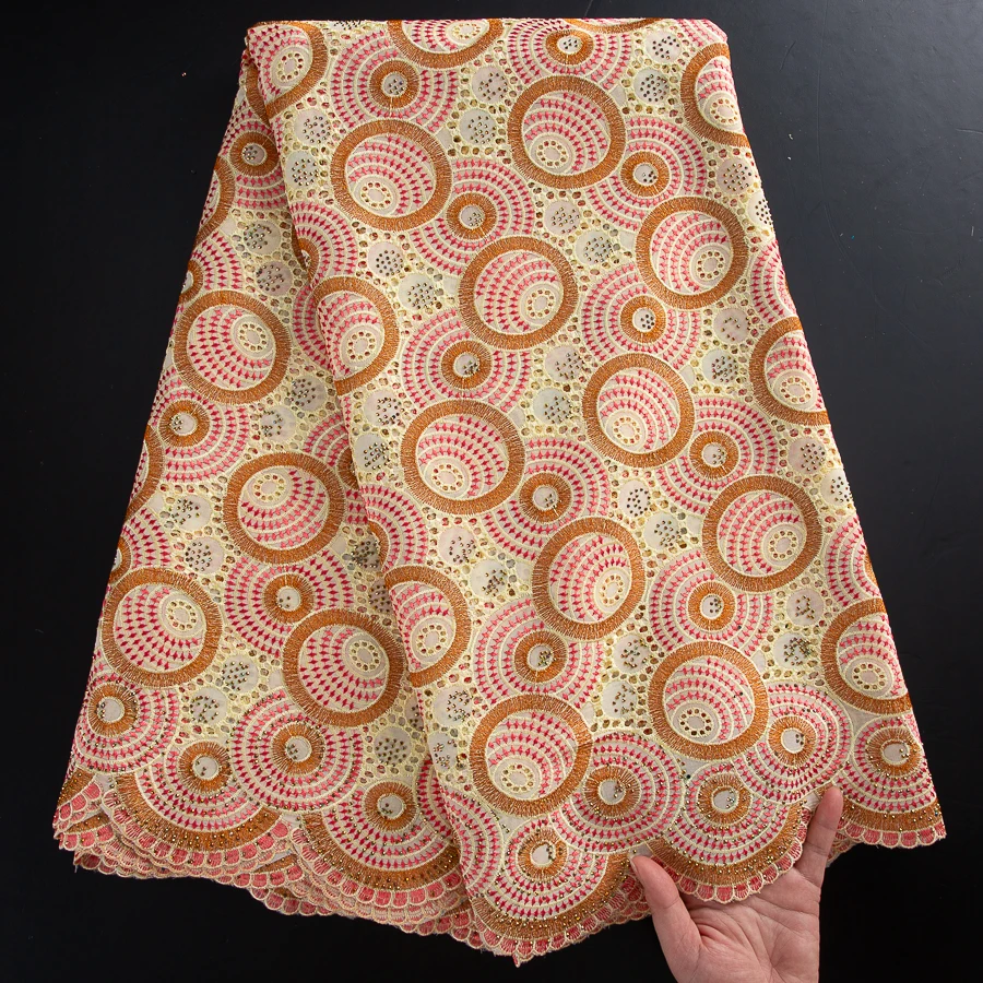 African Swiss Voile Lace Fabric - Holes Cotton Lace Embellished With Stones For Bridal Evening Dresses High-Quality Textile
African Swiss Voile Lace Fabric - Holes Cotton Lace Embellished With Stones For Bridal Evening Dresses High-Quality Textile