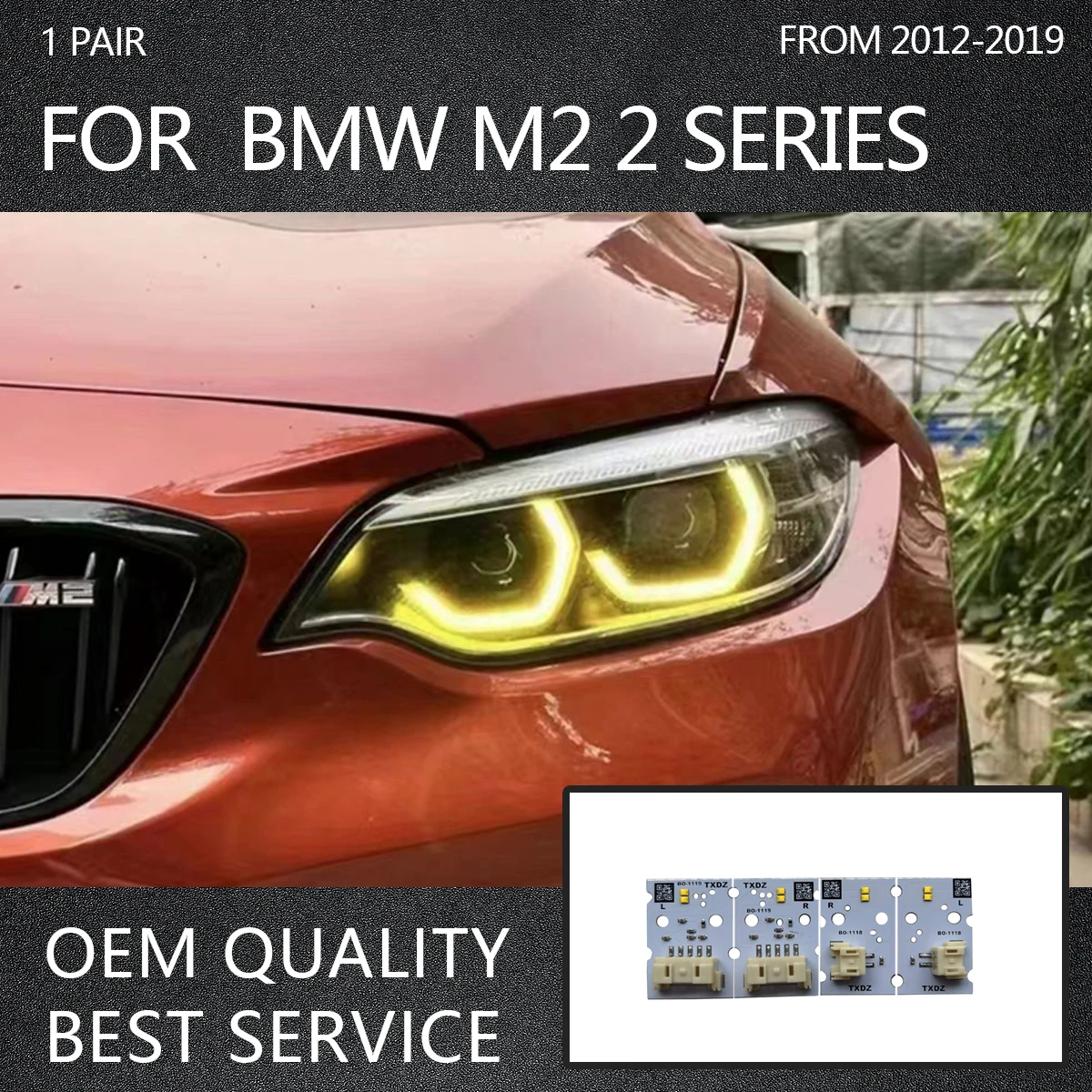Дневные ходовые огни «глаза ангела» для BMW M2 2 серии, цвет лимонно-желтый, многоцветные F22 F23 F87 LCI
Дневные ходовые огни «глаза ангела» для BMW M2 2 серии, цвет лимонно-желтый, многоцветные F22 F23 F87 LCI