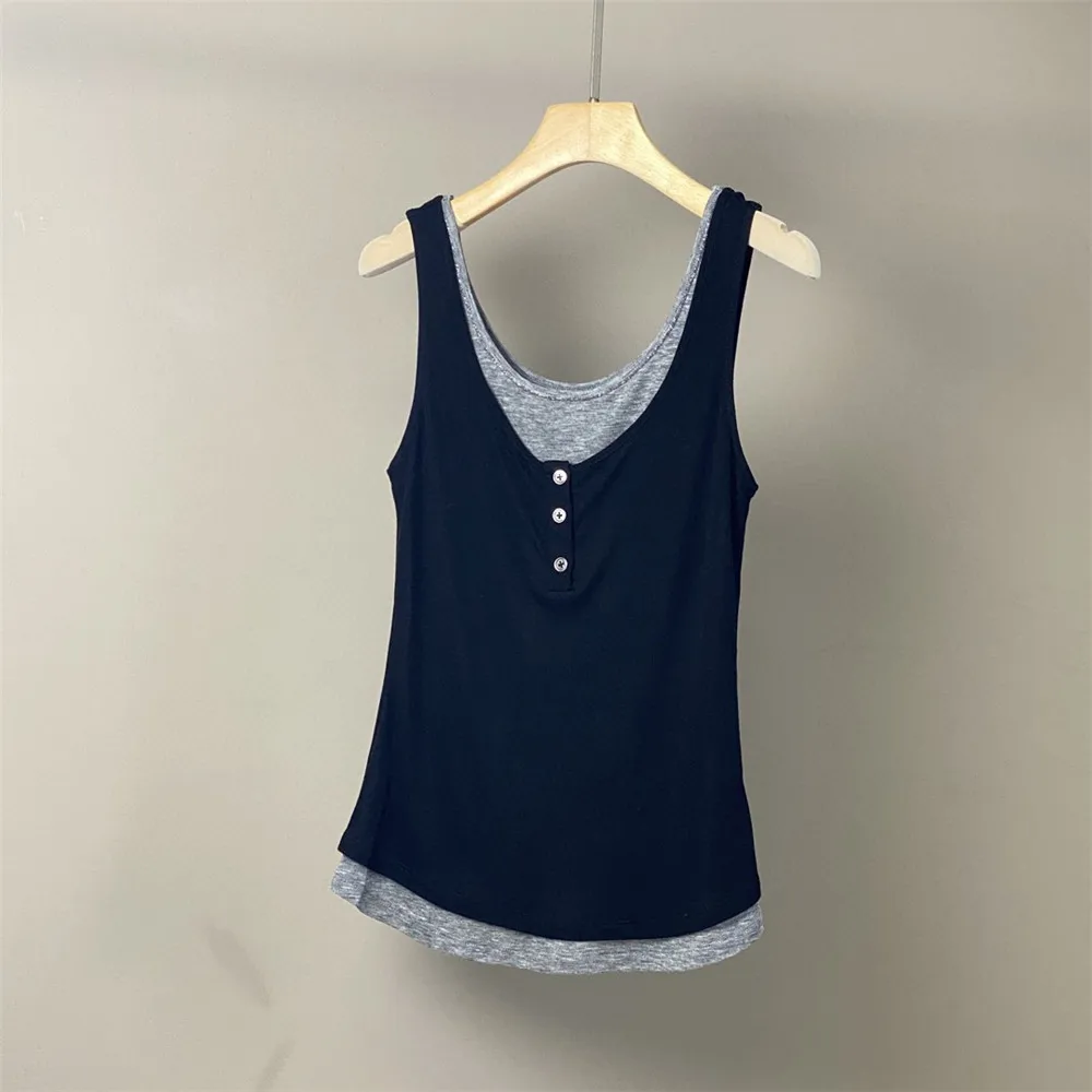 2025 Summer New Wool Round Neck Fake Two-Piece Vest Base Knitted Top For Women
2025 Summer New Wool Round Neck Fake Two-Piece Vest Base Knitted Top For Women