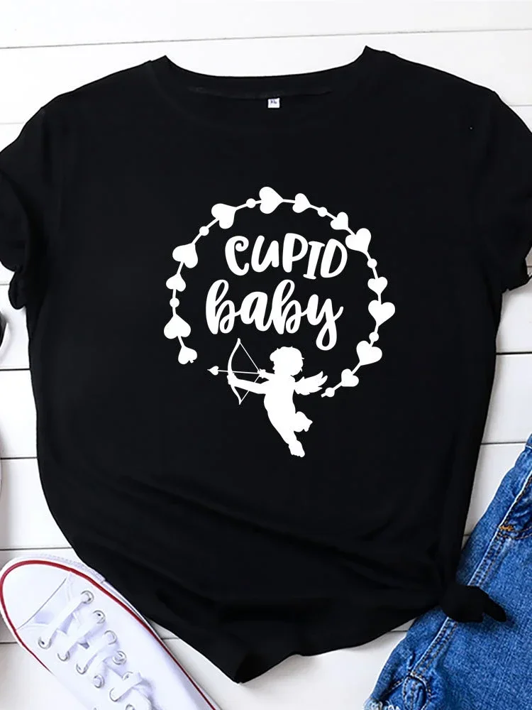 Cupid Baby Angel Print Women T Shirt Short Sleeve O Neck Loose Women Tshirt Ladies Tee Shirt Tops Camisetas Mujer
Cupid Baby Angel Print Women T Shirt Short Sleeve O Neck Loose Women Tshirt Ladies Tee Shirt Tops Camisetas Mujer