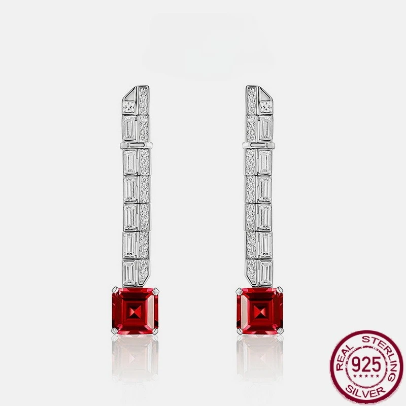Новые серьги из стерлингового серебра S925 с красным корундом, длинные, универсальные, персонализированные, простые дизайнерские серьги, свадебные украшения
Новые серьги из стерлингового серебра S925 с красным корундом, длинные, универсальные, персонализированные, простые дизайнерские серьги, свадебные украшения