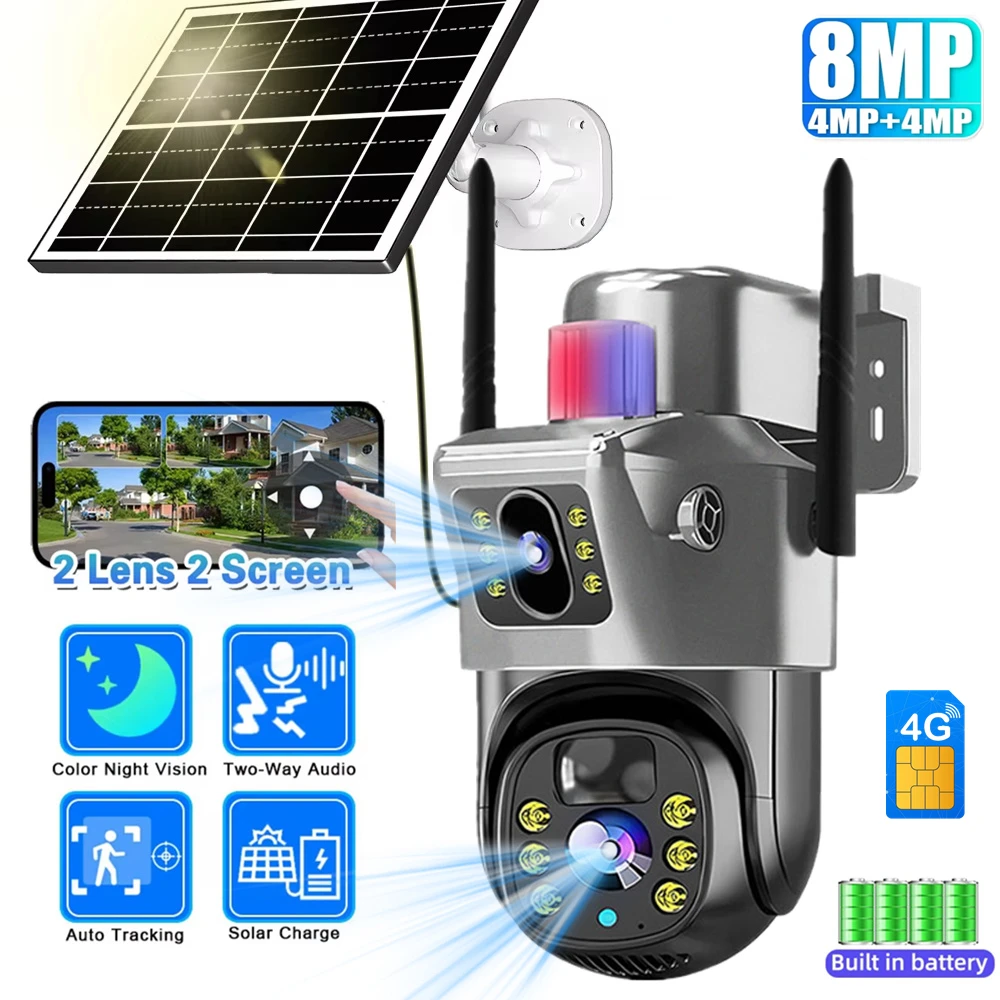 V380 Pro 4G IP Camera Solar CCTV PTZ Dual Lens Dual Screen Detection Color Night Vision Outdoor Security Surveillance Camera
V380 Pro 4G IP Camera Solar CCTV PTZ Dual Lens Dual Screen Detection Color Night Vision Outdoor Security Surveillance Camera