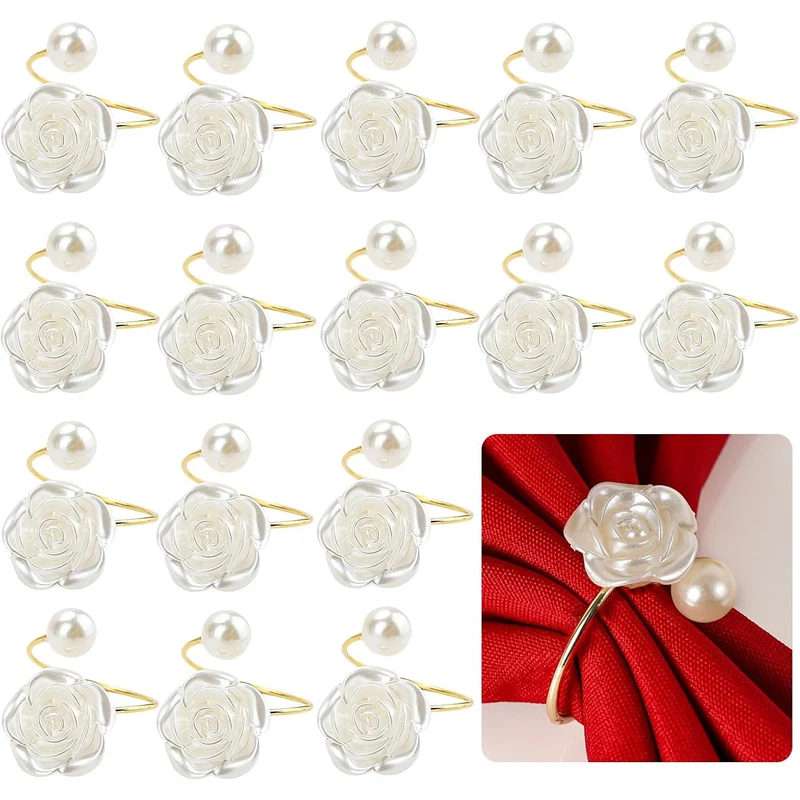 1-96PCS Valentine's Day Wedding Pearl Napkin Ring Rose Flower Creative Round Pearl Napkin Ring Wedding Table Decoration
1-96PCS Valentine's Day Wedding Pearl Napkin Ring Rose Flower Creative Round Pearl Napkin Ring Wedding Table Decoration