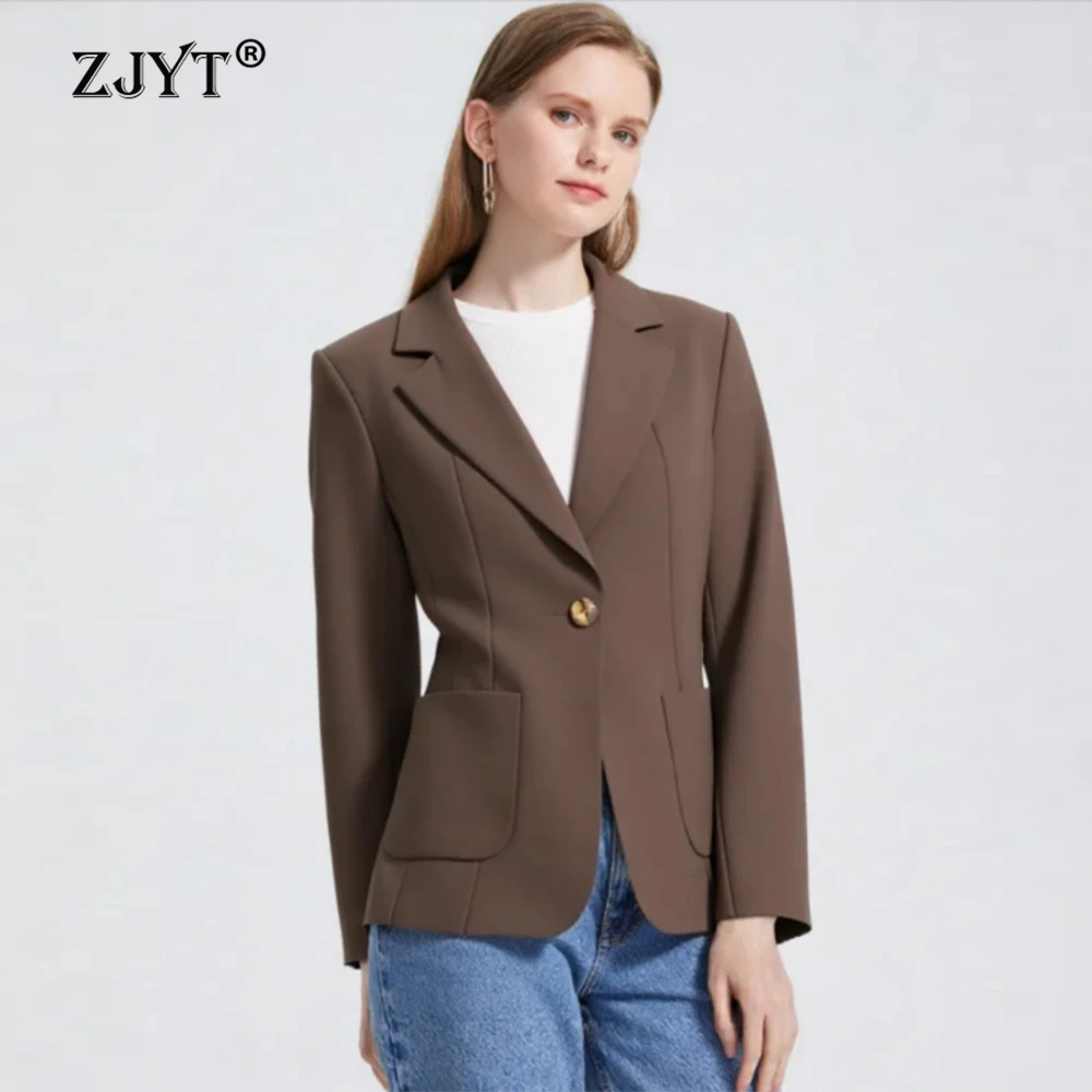 ZJYT Elegant Brown Blazer Woman New Trends 2026 Spring Fitted Jackets Lady Fashion Long Sleeve Autumn Coats Plus Size Office Top
ZJYT Elegant Brown Blazer Woman New Trends 2026 Spring Fitted Jackets Lady Fashion Long Sleeve Autumn Coats Plus Size Office Top