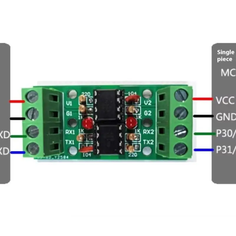 1/3/5pcs Two-way UART Communication Protocol Serial Port Isolation Module Dual 6N137 Optocoupler Chip Of 600-250K Baud