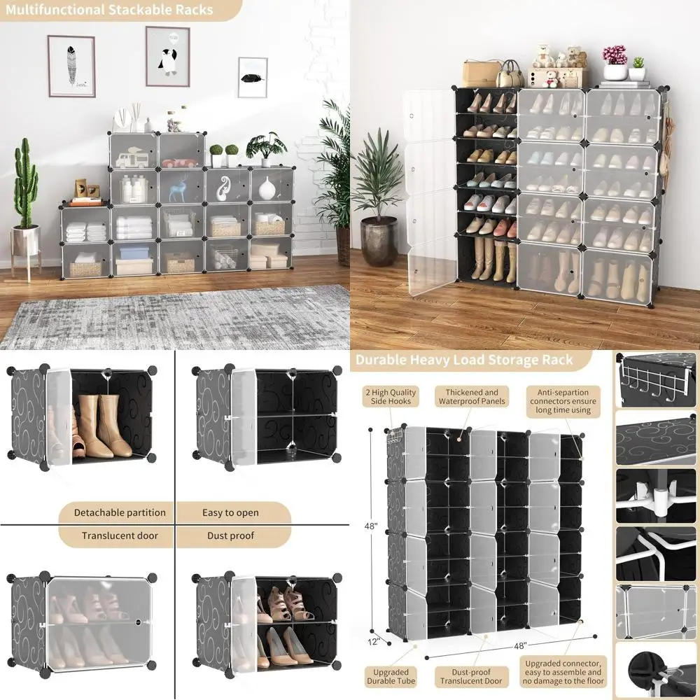 Портативный органайзер для обуви с дверцей, 48-парный шкаф для хранения обуви, простая сборка, пластиковый регулируемый органайзер для обуви, штабелируемый
Портативный органайзер для обуви с дверцей, 48-парный шкаф для хранения обуви, простая сборка, пластиковый регулируемый органайзер для обуви, штабелируемый