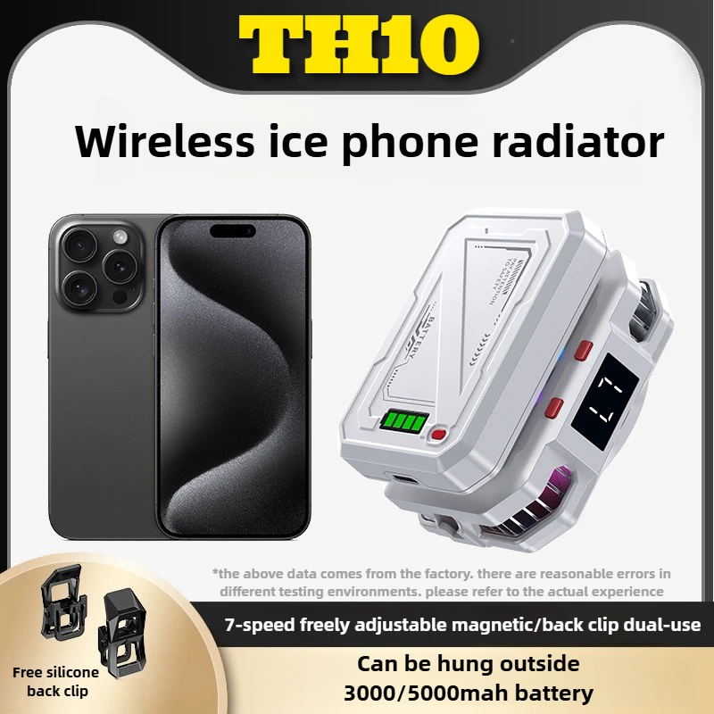 TH10 Semiconductor Magnetic & Back-clip Phone Game Cooler Built-in 3000/5000mAh Battery Ice Cooling Radiator for IPhone Android
TH10 Semiconductor Magnetic & Back-clip Phone Game Cooler Built-in 3000/5000mAh Battery Ice Cooling Radiator for IPhone Android