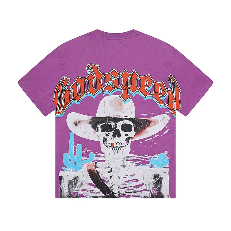 American Triangular Architecture Skull Print GOD SPEED T-shirt Men Women Street Pop Loose Casual Godspeed Short Sleeve Top Tee
American Triangular Architecture Skull Print GOD SPEED T-shirt Men Women Street Pop Loose Casual Godspeed Short Sleeve Top Tee