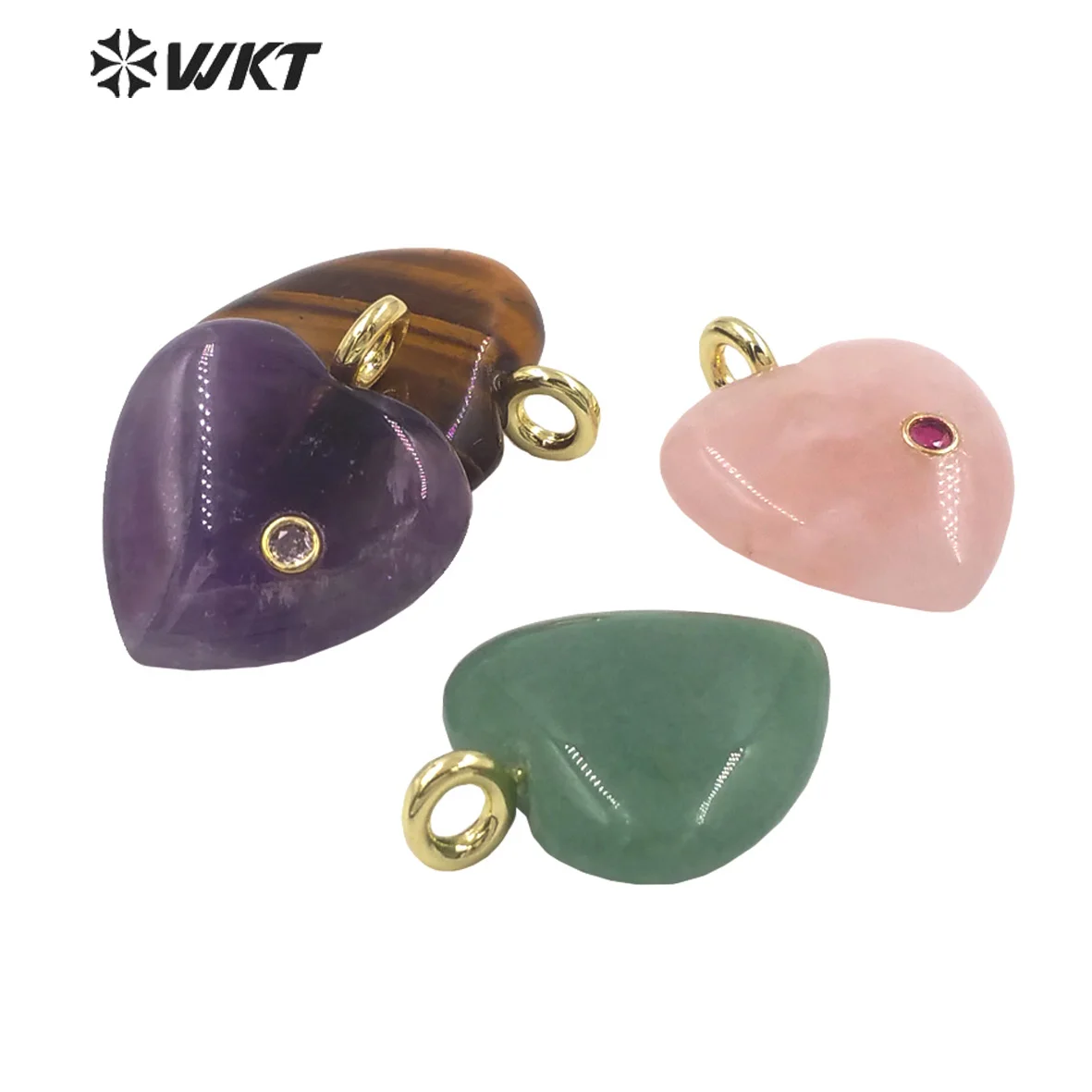 WT-P2028 Factory Wholesale Romantic Style Natural Gemstones And Zircon Heart Shape Pendants For Earrings Design Charms
WT-P2028 Factory Wholesale Romantic Style Natural Gemstones And Zircon Heart Shape Pendants For Earrings Design Charms