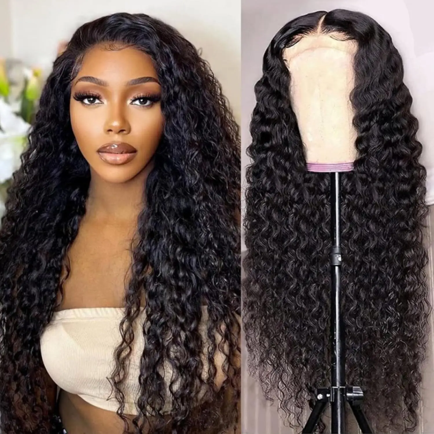 4x4 Deep Wave Transparent Lace Front Wigs Human Hair Pre Plucked 180% Density for Women Malaysia with Baby Hair Natural Color
4x4 Deep Wave Transparent Lace Front Wigs Human Hair Pre Plucked 180% Density for Women Malaysia with Baby Hair Natural Color