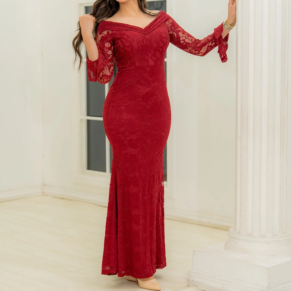 Customized A-line Evening Dresses Ankle-length Off The Shoulder Full Sleeve Prom Gown Fashion Pleat Lace Draped Party Gown
Customized A-line Evening Dresses Ankle-length Off The Shoulder Full Sleeve Prom Gown Fashion Pleat Lace Draped Party Gown