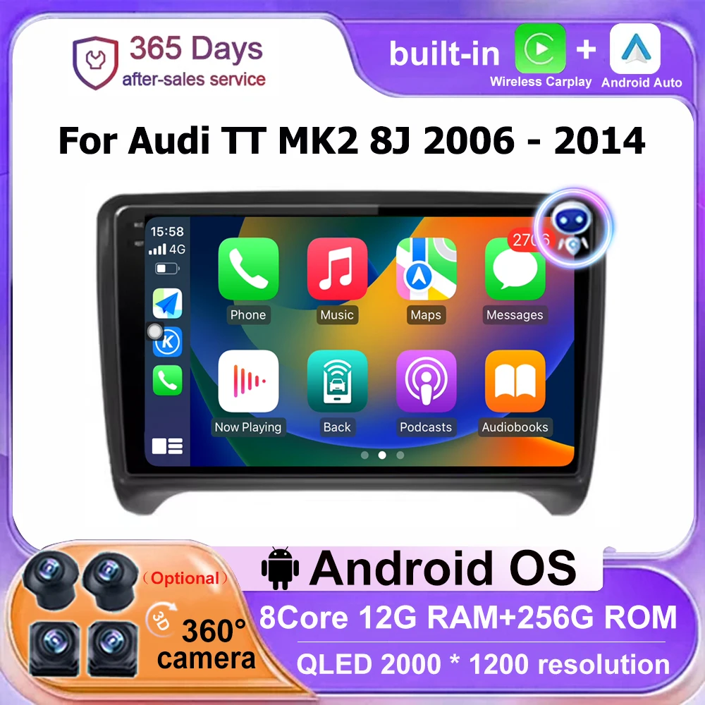 Автомобильный радиоприемник Мультимедийный плеер GPS Стерео QLED для Audi TT MK2 8J 2006-2014 4G WIFI Android Auto Carplay No 2 DIN BT DSP 9 дюймов
Автомобильный радиоприемник Мультимедийный плеер GPS Стерео QLED для Audi TT MK2 8J 2006-2014 4G WIFI Android Auto Carplay No 2 DIN BT DSP 9 дюймов