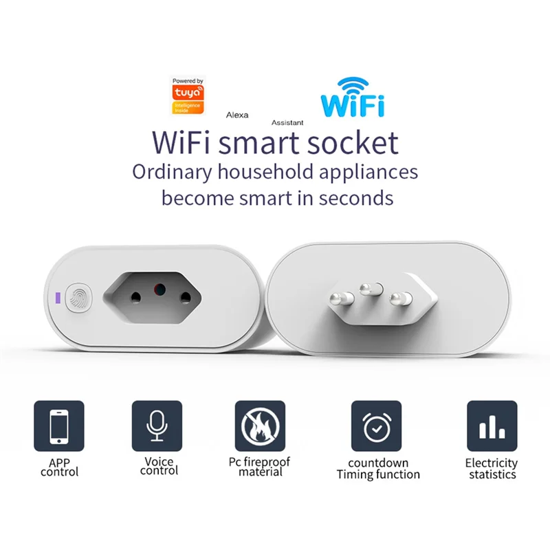 Новая умная розетка Shown-Wifi, розетка 16А, вилка BR с приложением, голосовое управление, таймер, автоматизация, функция измерения напряжения
Новая умная розетка Shown-Wifi, розетка 16А, вилка BR с приложением, голосовое управление, таймер, автоматизация, функция измерения напряжения