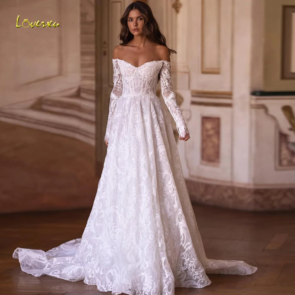 Loverxu A-Line Wedding Dresses For Women Off The Shoulder Vestido De Novia Lace Embroidery Elegant Custom Made Bridal Gowns
Loverxu A-Line Wedding Dresses For Women Off The Shoulder Vestido De Novia Lace Embroidery Elegant Custom Made Bridal Gowns