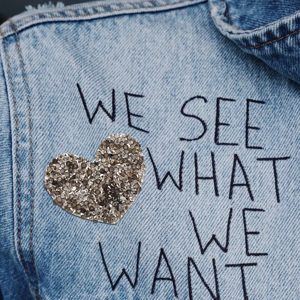 10Pcs Rhinestone Heart Patches Iron on Clothing Accessories DIY Applique Shiny Patch Stickers for Clothes Bags Jackets
10Pcs Rhinestone Heart Patches Iron on Clothing Accessories DIY Applique Shiny Patch Stickers for Clothes Bags Jackets