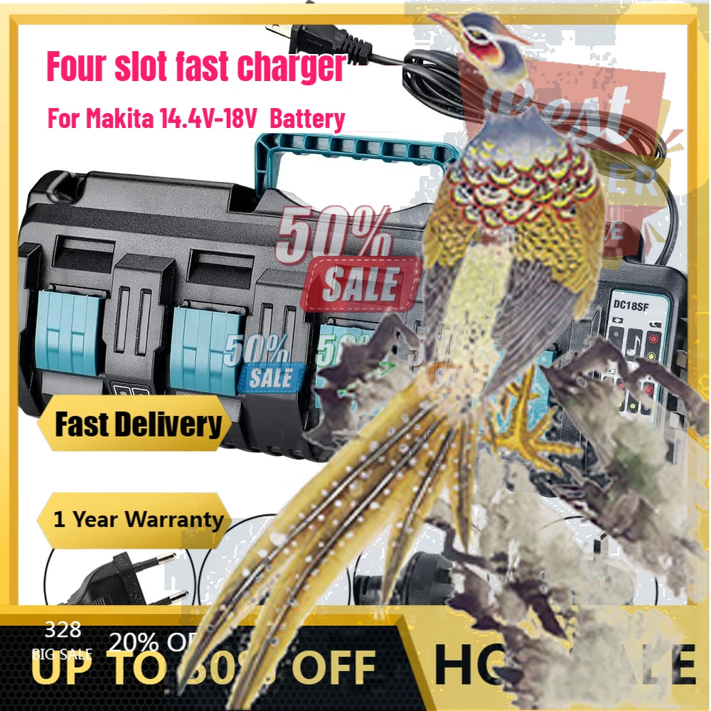 【Fast Delivery】For Makita Battery Charger 14.4V-18V Lithium 4-Port Battery Charger Rapid Charger With Dual USB Port Power Tools
【Fast Delivery】For Makita Battery Charger 14.4V-18V Lithium 4-Port Battery Charger Rapid Charger With Dual USB Port Power Tools