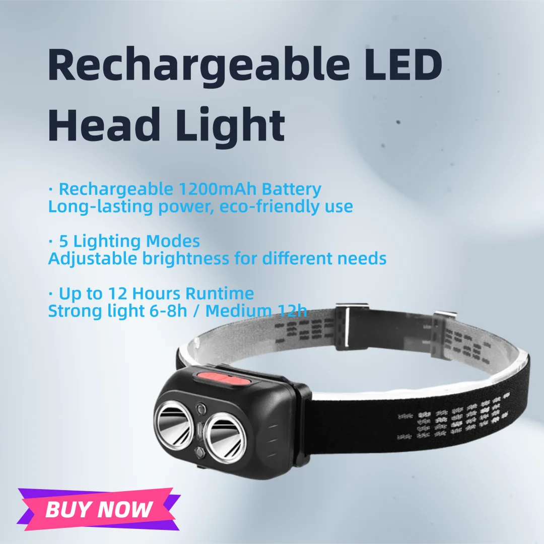 Перезаряжаемый светодиодный налобный фонарь, портативный сильный свет с 5 режимами, зарядка через USB, уличный инструмент для кемпинга, рыбалки, экстренной помощи 
Перезаряжаемый светодиодный налобный фонарь, портативный сильный свет с 5 режимами, зарядка через USB, уличный инструмент для кемпинга, рыбалки, экстренной помощи