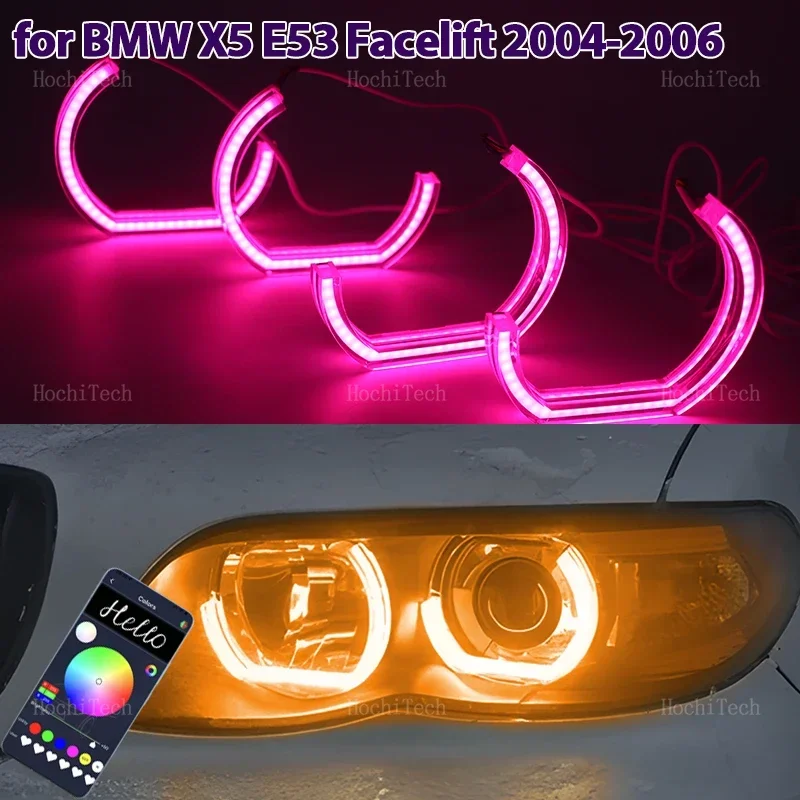 RGB Ring Angel Eyes LED Light Rings kits headlight upgrade Daytime Running Lights for BMW X5 E53 facelift 2004 2005 2006
RGB Ring Angel Eyes LED Light Rings kits headlight upgrade Daytime Running Lights for BMW X5 E53 facelift 2004 2005 2006