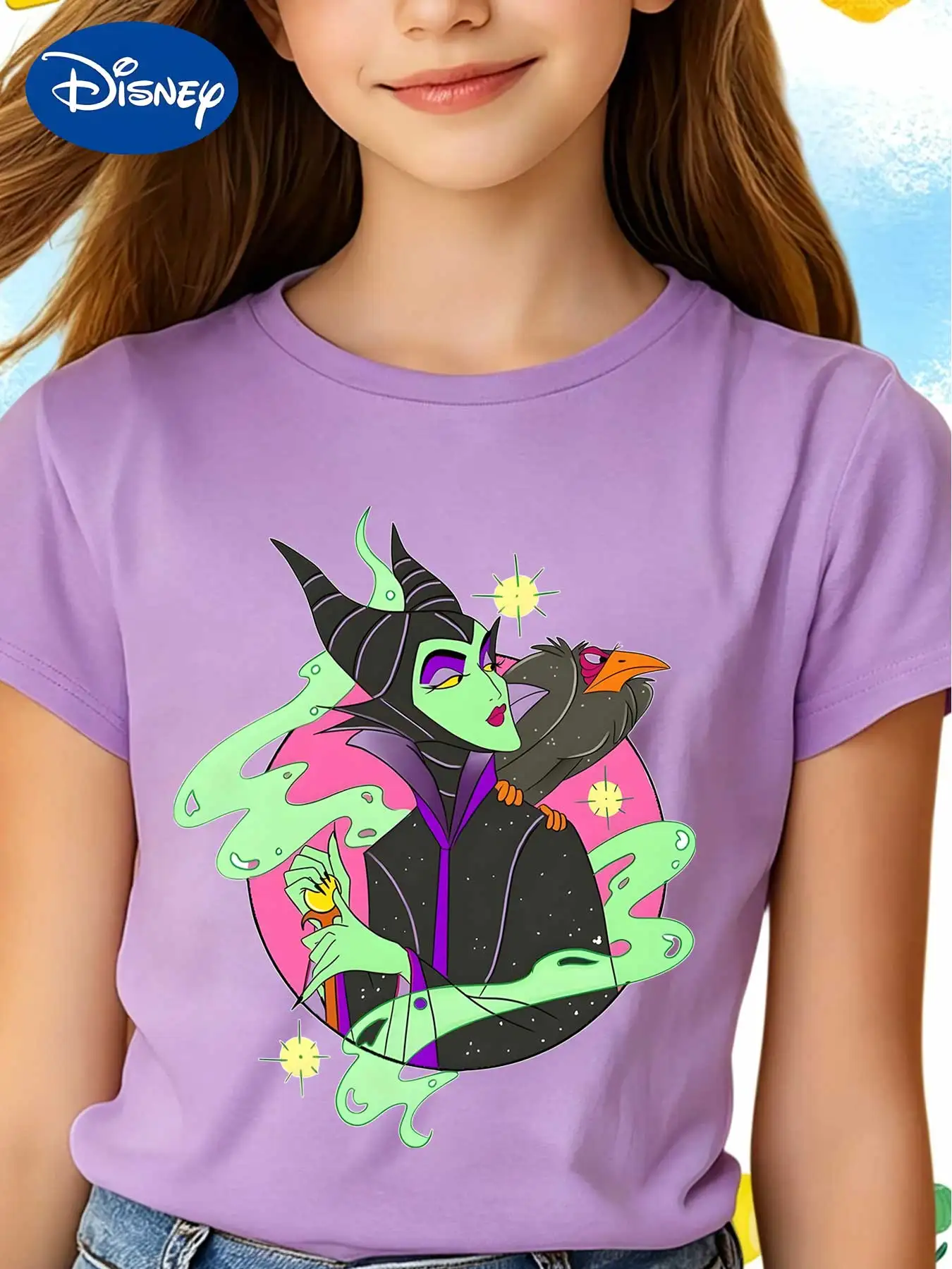 Disney Sleeping Beauty Maleficent Short-Sleeve T-Shirt for Kids, Summer Loose-Fitting T-Shirt for Girls
Disney Sleeping Beauty Maleficent Short-Sleeve T-Shirt for Kids, Summer Loose-Fitting T-Shirt for Girls