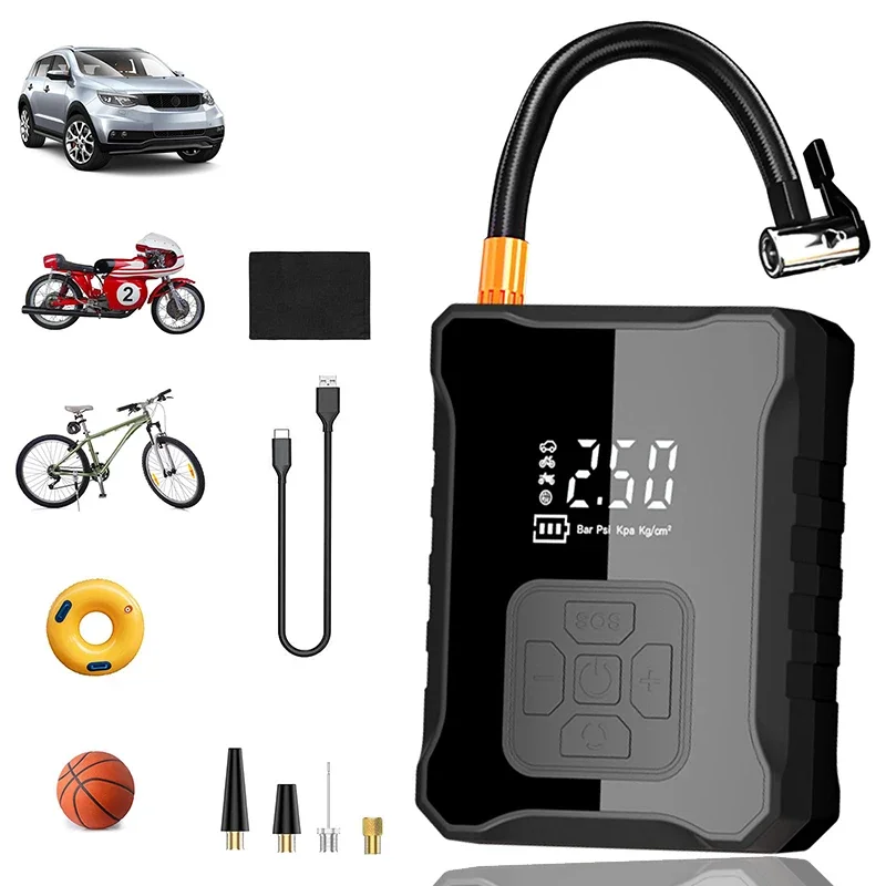 150PSI Electric Air Pump Digital Display Wireless Air Compressor Portable Quick Air Pump Tire Inflator Forr Motorcycle Car Tire
150PSI Electric Air Pump Digital Display Wireless Air Compressor Portable Quick Air Pump Tire Inflator Forr Motorcycle Car Tire