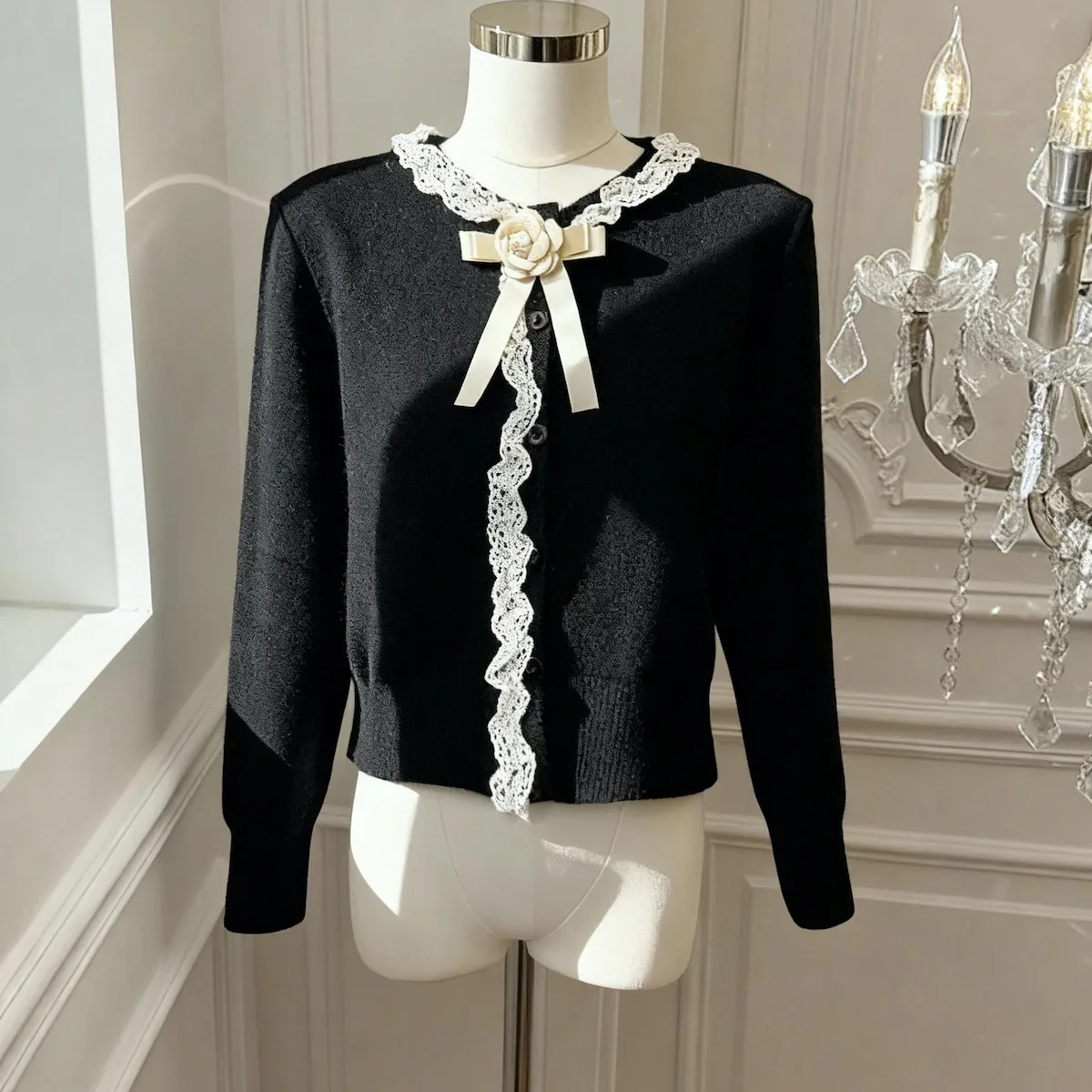 Ele Woolen Sweater Coat Women's Cotton Lace Trim Fall Winter New Sle Small Size Knitted Top Ele Faion Ladies' Kni...
Ele Woolen Sweater Coat Women's Cotton Lace Trim Fall Winter New Sle Small Size Knitted Top Ele Faion Ladies' Kni...