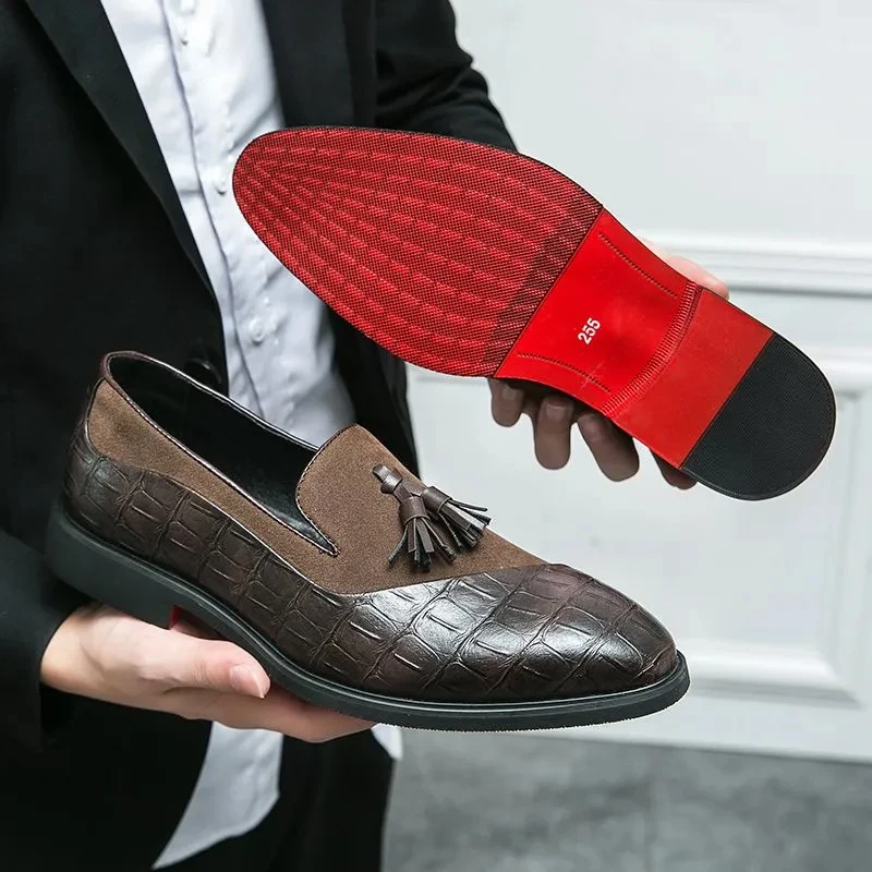 Men Slip-On Loafers PU Tassel Gentleman Trendy Pointed-Toe Red-Soled Comfortable Leather Shoes Fashion Driving Lazy Wedding Shoe
Men Slip-On Loafers PU Tassel Gentleman Trendy Pointed-Toe Red-Soled Comfortable Leather Shoes Fashion Driving Lazy Wedding Shoe