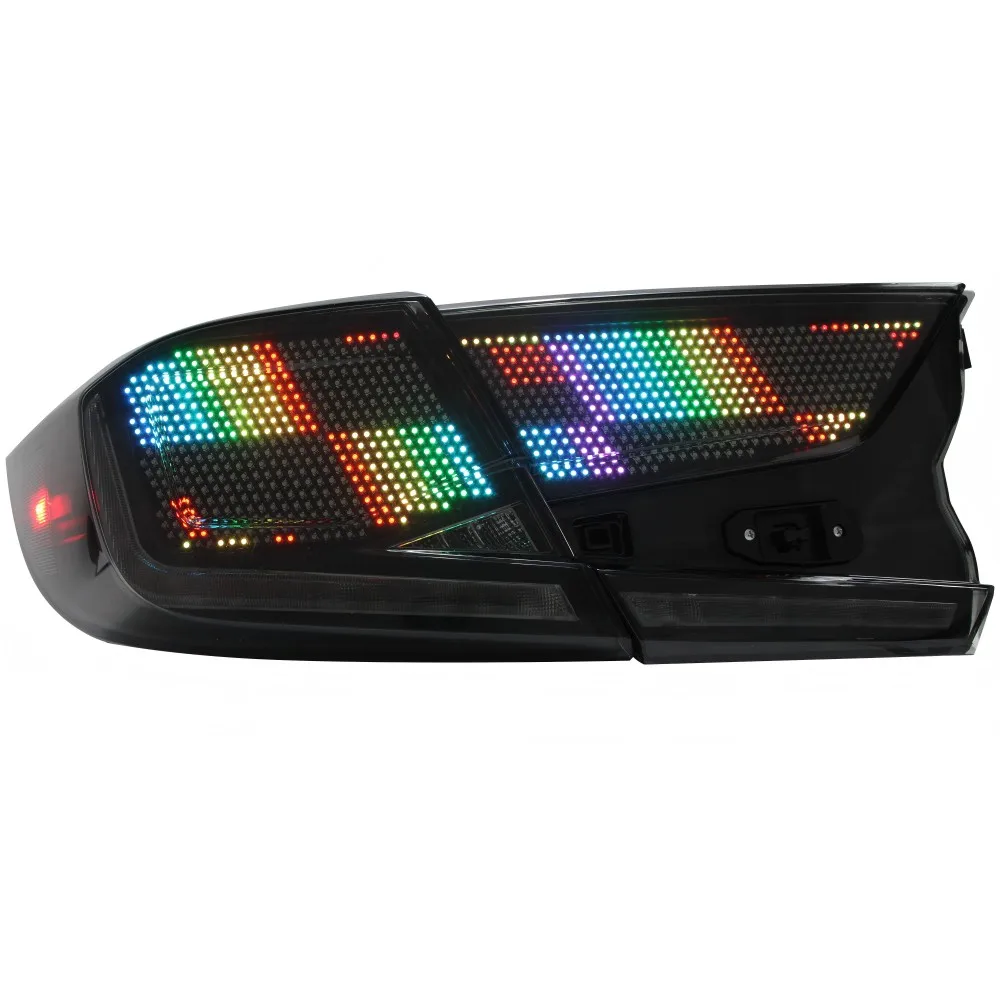 Ready-to-Ship RGB LED Smoked Lens with DRL Brake and Turn Signal APP Remote Controlled for Honda Accord Gen 10th 18-22 Tail Lamp
Ready-to-Ship RGB LED Smoked Lens with DRL Brake and Turn Signal APP Remote Controlled for Honda Accord Gen 10th 18-22 Tail Lamp